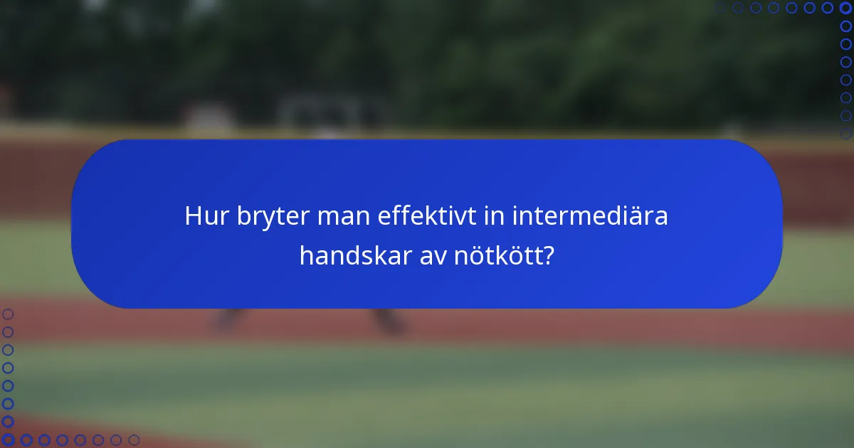 Hur bryter man effektivt in intermediära handskar av nötkött?