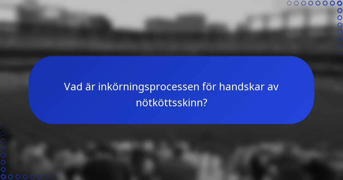 Vad är inkörningsprocessen för handskar av nötköttsskinn?