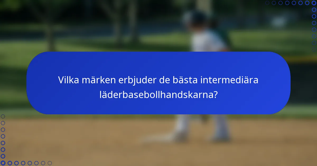 Vilka märken erbjuder de bästa intermediära läderbasebollhandskarna?
