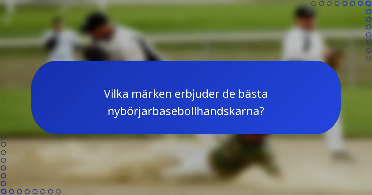 Vilka märken erbjuder de bästa nybörjarbasebollhandskarna?
