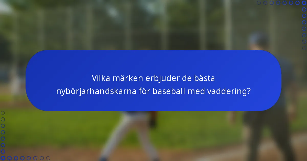 Vilka märken erbjuder de bästa nybörjarhandskarna för baseball med vaddering?