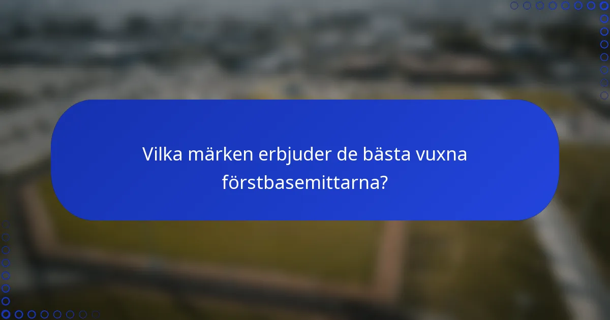 Vilka märken erbjuder de bästa vuxna förstbasemittarna?