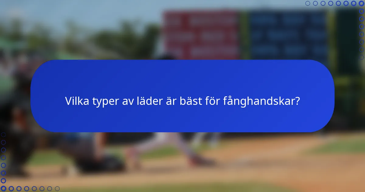 Vilka typer av läder är bäst för fånghandskar?