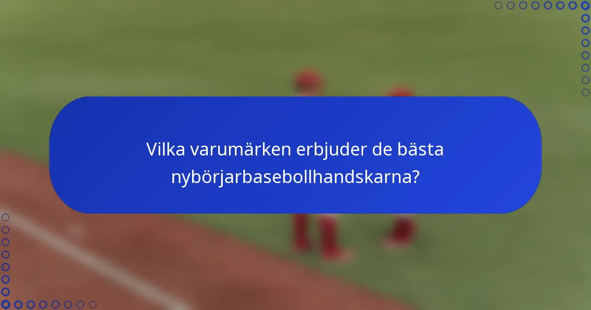 Vilka varumärken erbjuder de bästa nybörjarbasebollhandskarna?